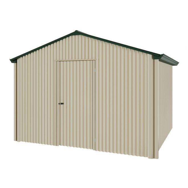 Handi-Heritage Shed H3 3.30X3.30 Roof:Caulfield Green Wall:Merino Gable End Single Door
