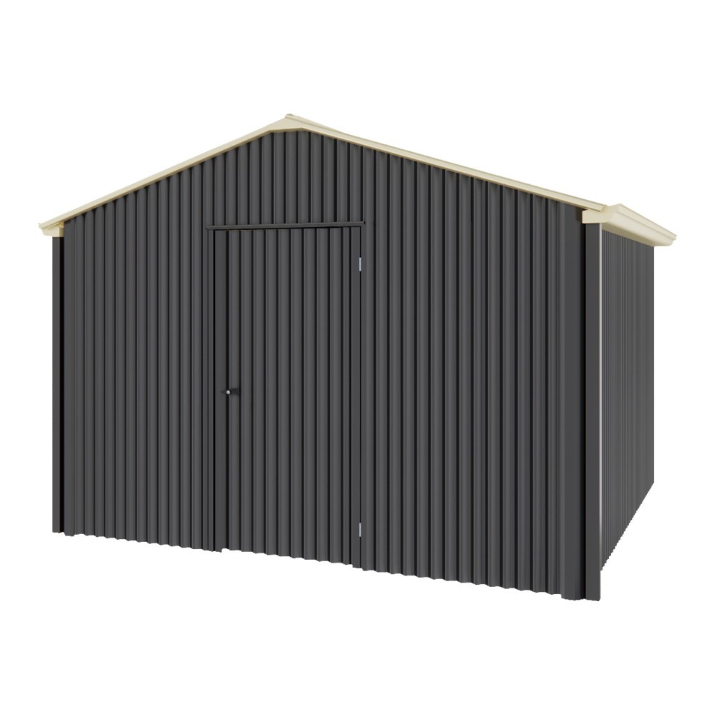 Handi-Heritage Shed H3 3.30X3.30 Roof:Primrose Wall:Gun Metal Grey Gable End Single Door