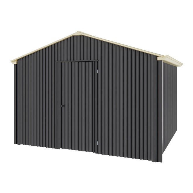 Handi-Heritage Shed H3 3.30X3.30 Roof:Primrose Wall:Gun Metal Grey Gable End Single Door
