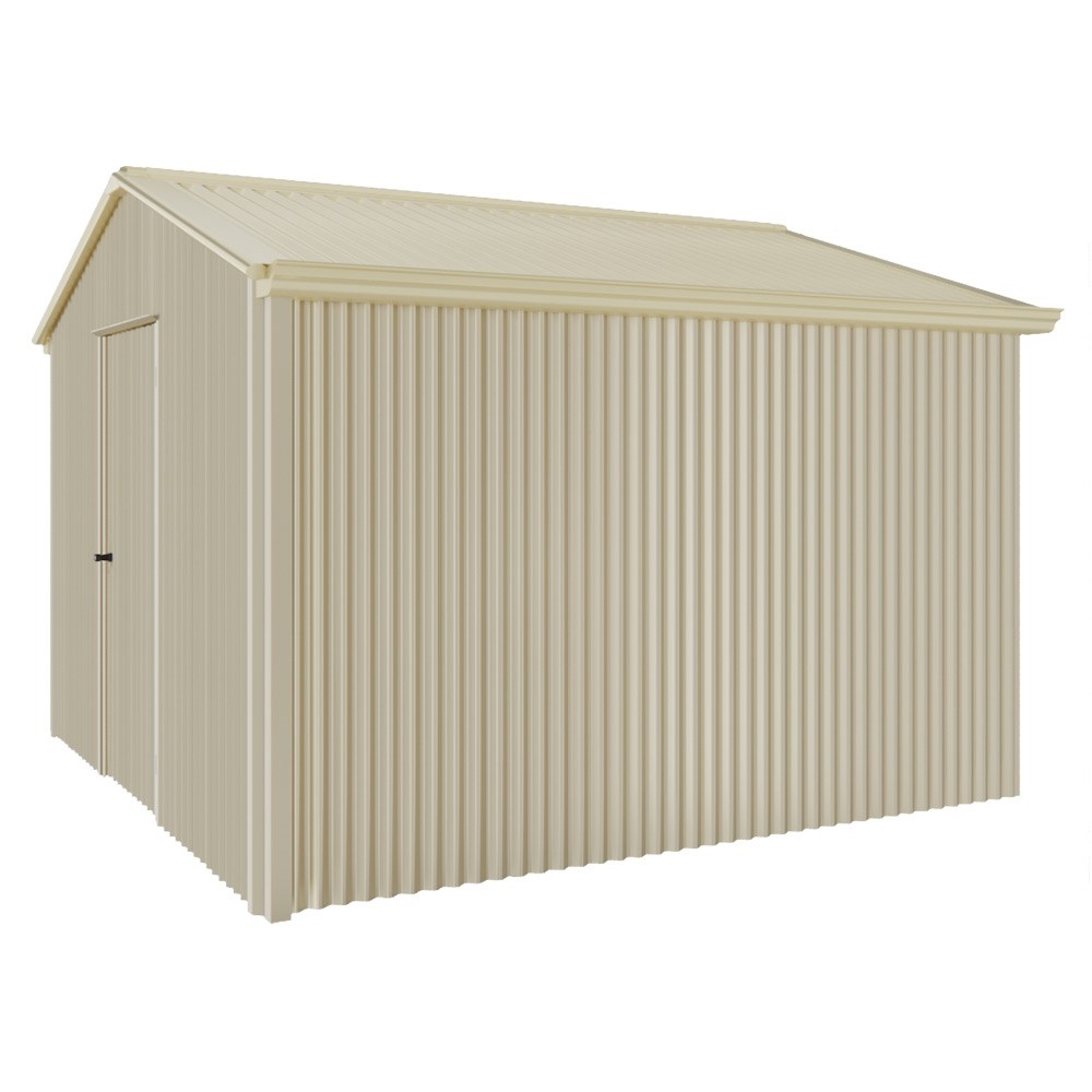 Handi-Heritage Shed H3 3.30X3.30 Roof:Primrose Wall:Merino Gable End Single Door
