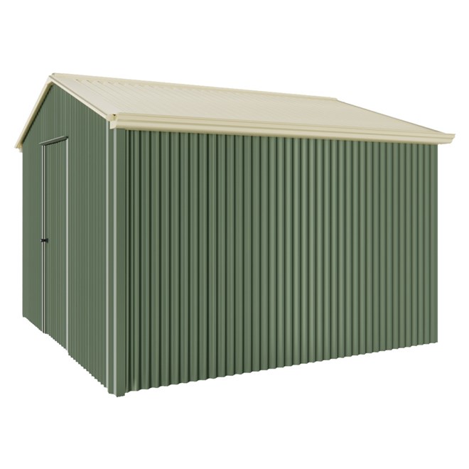 Handi-Heritage Shed H3 3.30X3.30 Roof:Primrose Wall:Rivergum  Gable End Single Door