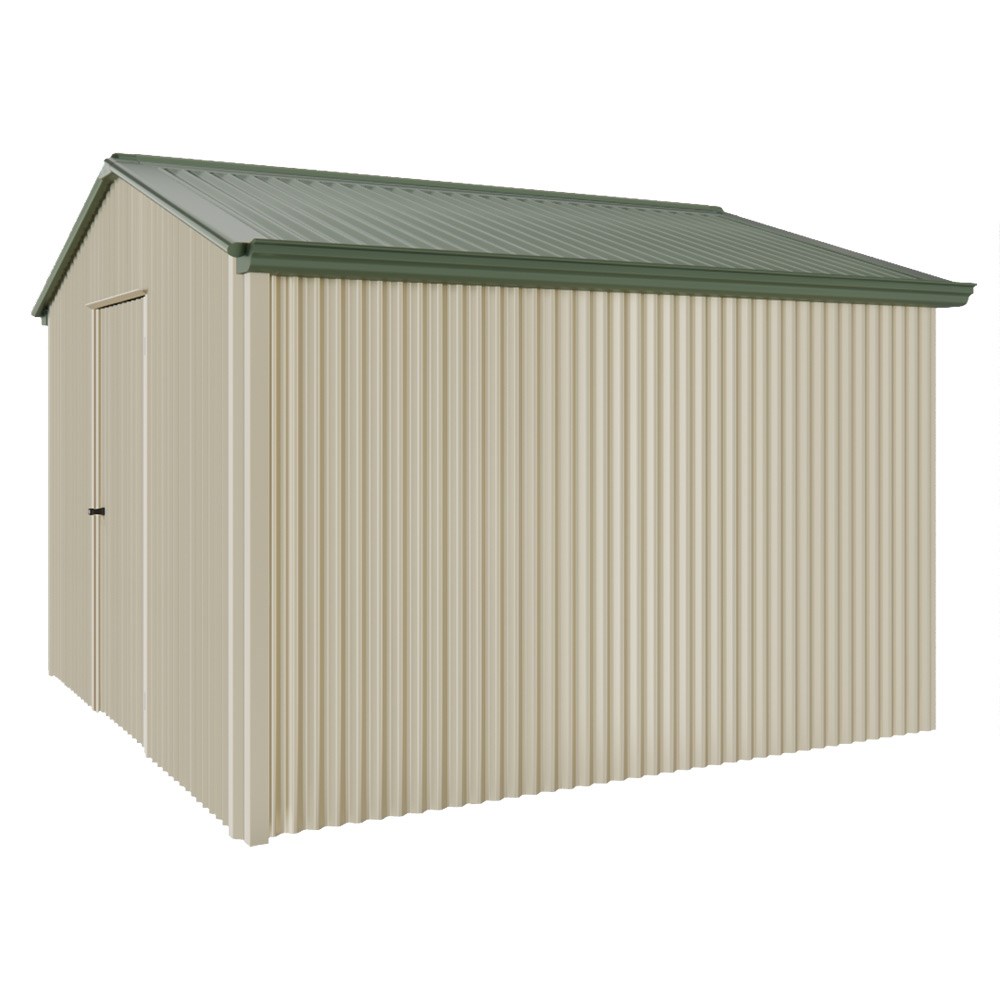 Handi-Heritage Shed H3 3.30X3.30 Roof:Rivergum Wall:Merino Gable End Single Door