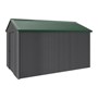 Handi-Heritage Shed H4 3.96X2.52 Roof:Caulfield Green Wall:Gun Metal Grey Gable End Single Door