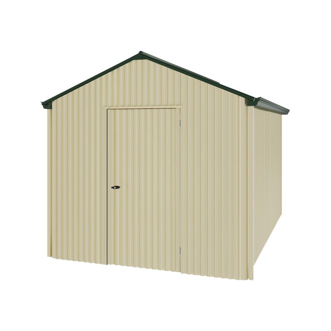 Handi-Heritage Shed H4 3.96X2.52 Roof:Caulfield Green Wall:Primrose Gable End Single Door