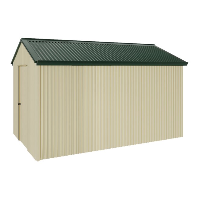 Handi-Heritage Shed H4 3.96X2.52 Roof:Caulfield Green Wall:Primrose Gable End Single Door