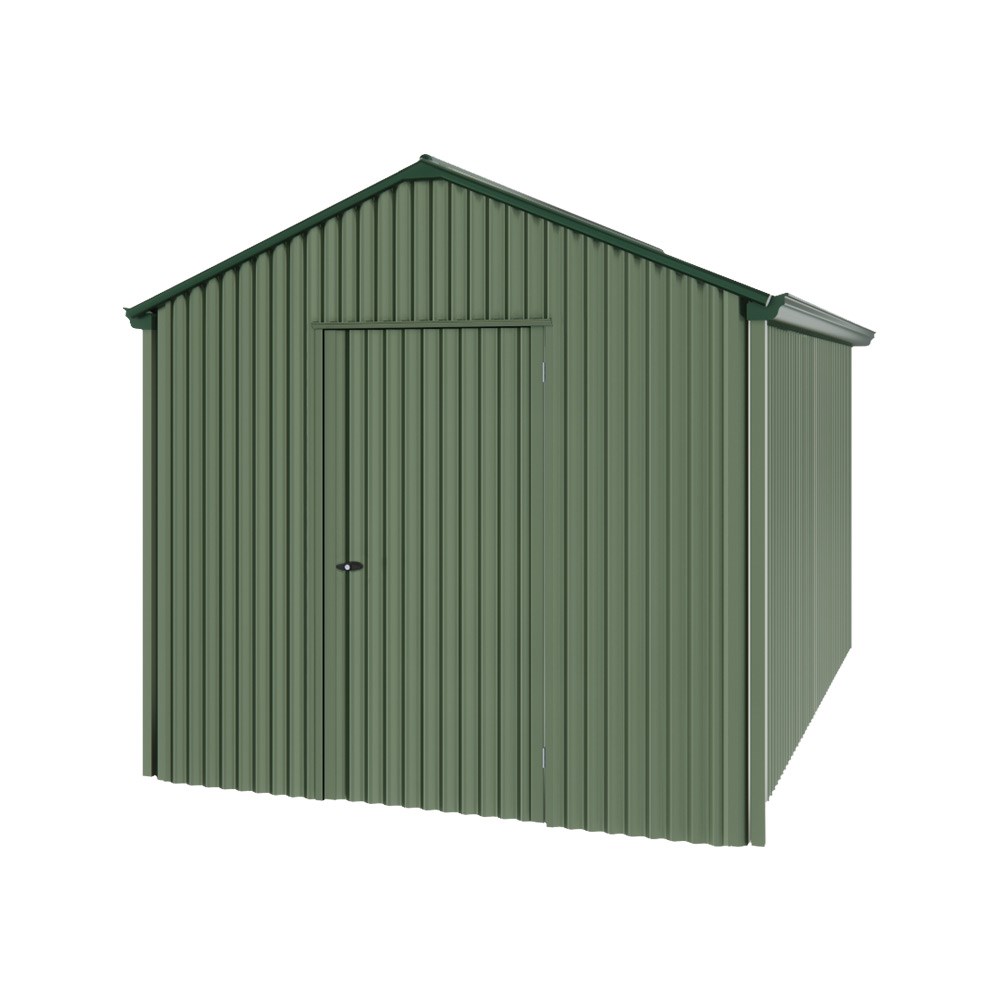 Handi-Heritage Shed H4 3.96X2.52 Roof:Caulfield Green Wall:Rivergum Gable End Single Door