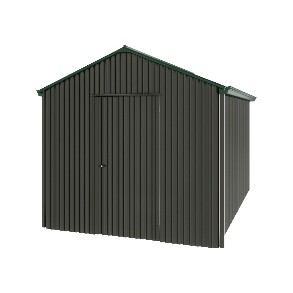 Handi-Heritage Shed H4 3.96X2.52 Roof:Caulfield Green Wall:Slate Grey Gable End Single Door