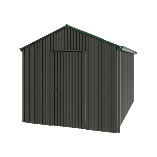 Handi-Heritage Shed H4 3.96X2.52 Roof:Caulfield Green Wall:Slate Grey Gable End Single Door