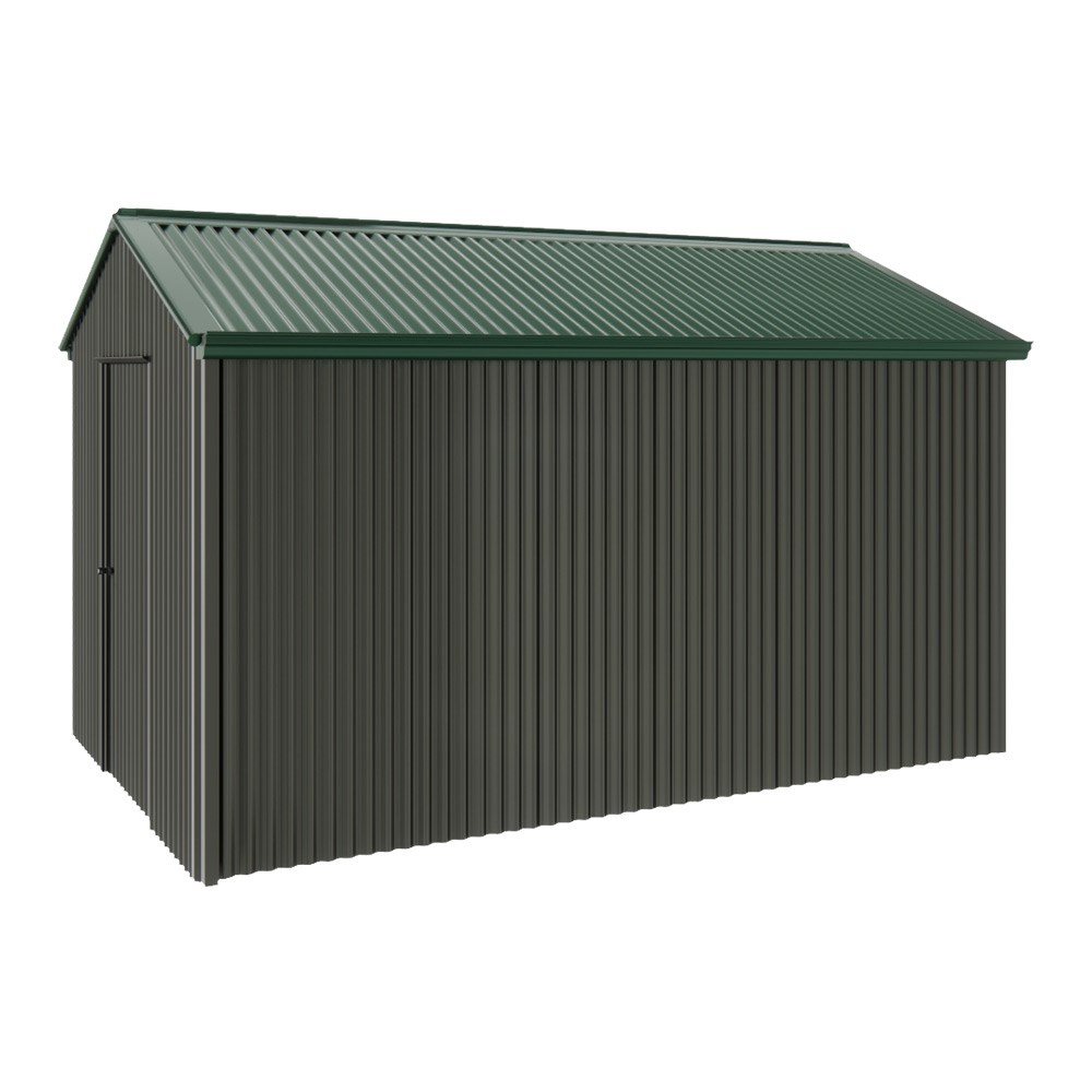 Handi-Heritage Shed H4 3.96X2.52 Roof:Caulfield Green Wall:Slate Grey Gable End Single Door