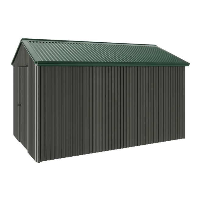 Handi-Heritage Shed H4 3.96X2.52 Roof:Caulfield Green Wall:Slate Grey Gable End Single Door