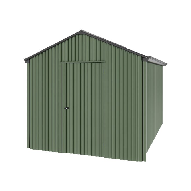 Handi-Heritage Shed H4 3.96X2.52 Roof:Gun Metal Grey Wall:Rivergum Gable End Single Door