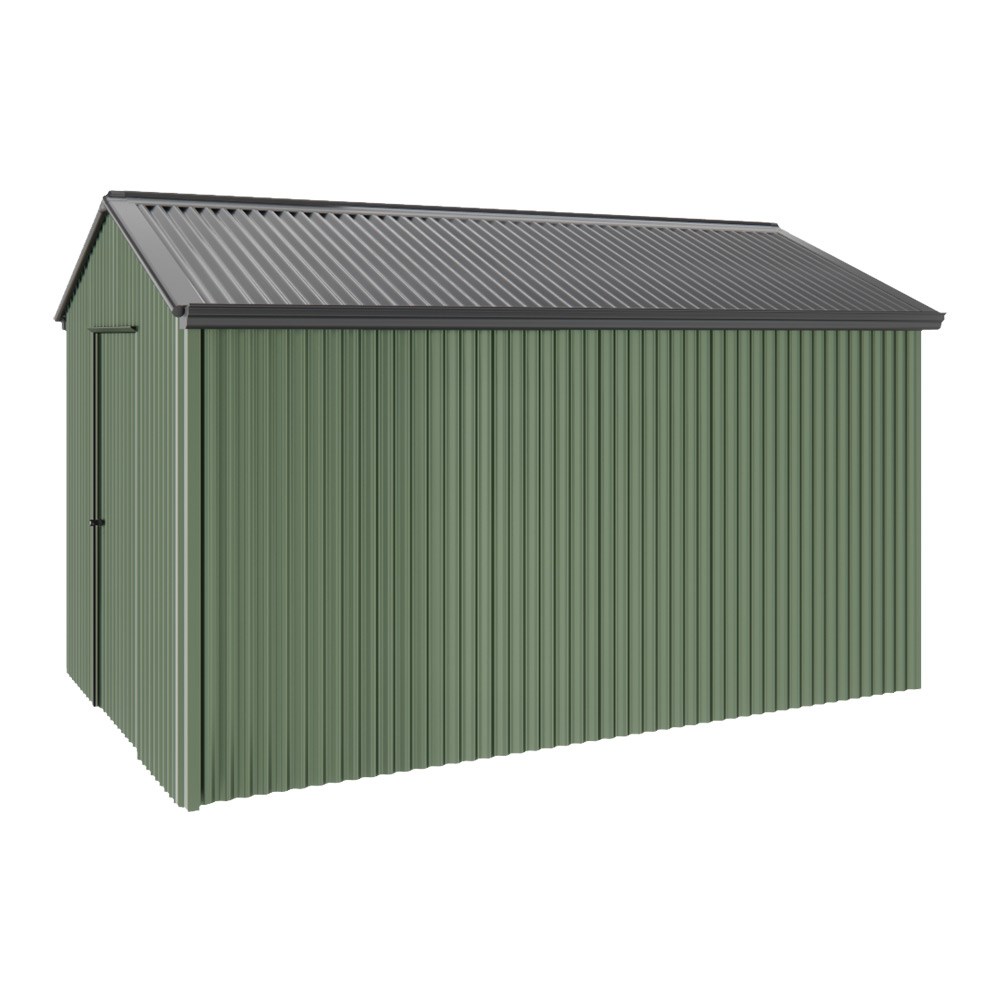 Handi-Heritage Shed H4 3.96X2.52 Roof:Gun Metal Grey Wall:Rivergum Gable End Single Door