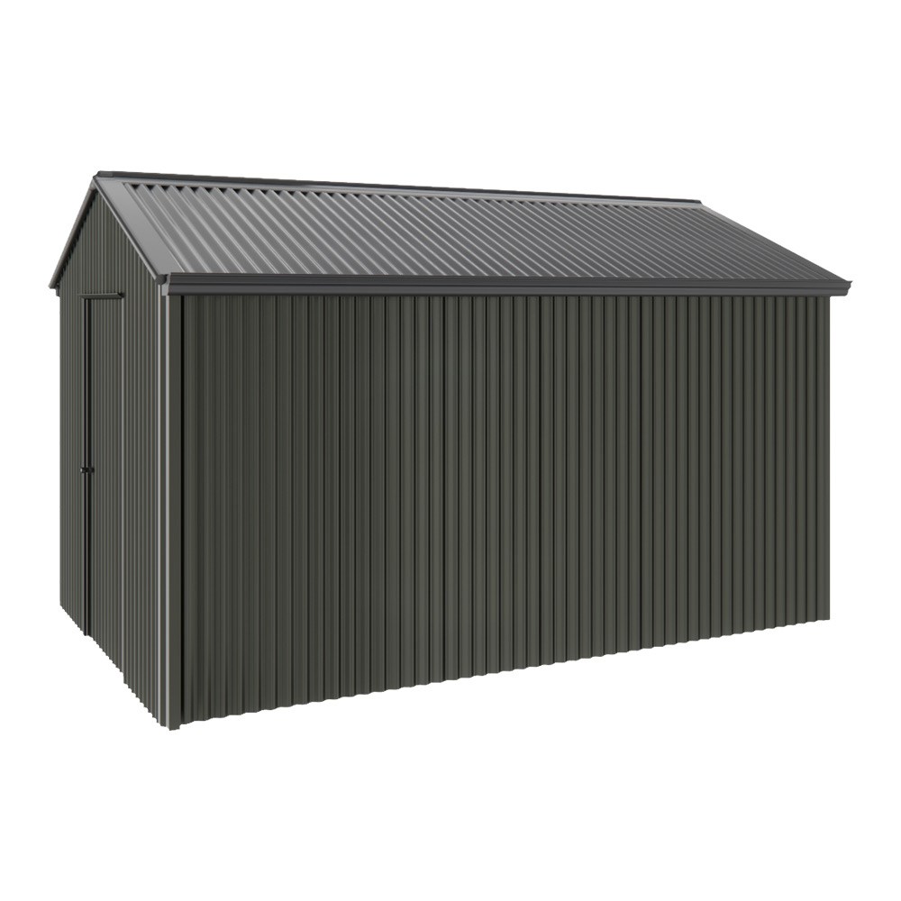 Handi-Heritage Shed H4 3.96X2.52 Roof:Gun Metal Grey Wall:Slate Grey Gable End Single Door