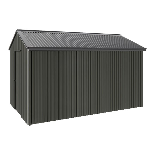 Handi-Heritage Shed H4 3.96X2.52 Roof:Gun Metal Grey Wall:Slate Grey Gable End Single Door