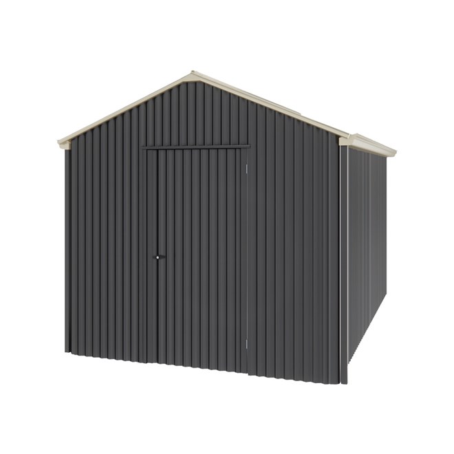 Handi-Heritage Shed H4 3.96X2.52 Roof:Merino Wall:Gun Metal Grey Gable End Single Door