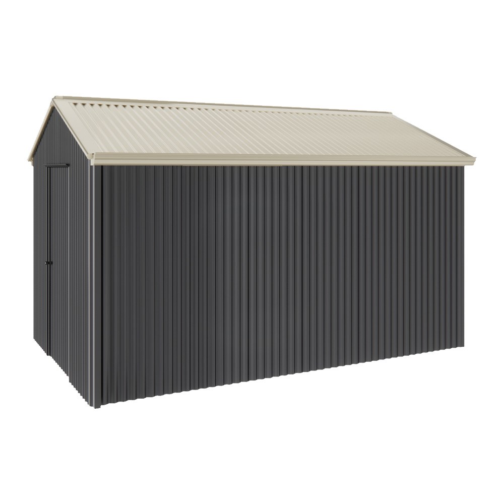 Handi-Heritage Shed H4 3.96X2.52 Roof:Merino Wall:Gun Metal Grey Gable End Single Door