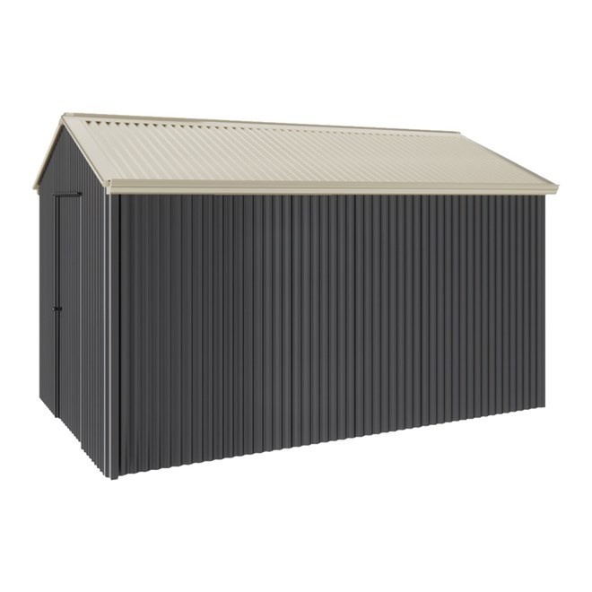 Handi-Heritage Shed H4 3.96X2.52 Roof:Merino Wall:Gun Metal Grey Gable End Single Door