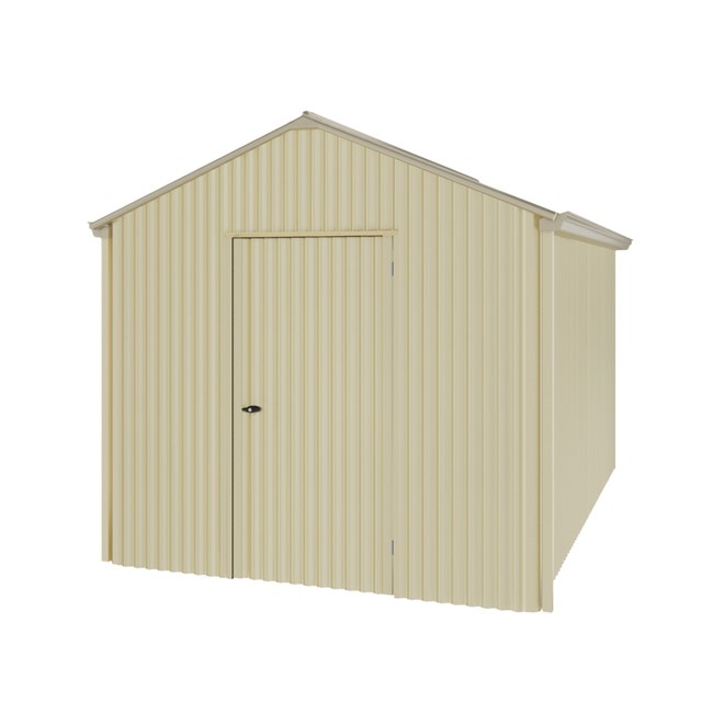 Handi-Heritage Shed H4 3.96X2.52 Roof:Merino Wall:Primrose Gable End Single Door