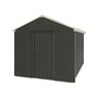Handi-Heritage Shed H4 3.96X2.52 Roof:Merino Wall:Slate Grey Gable End Single Door