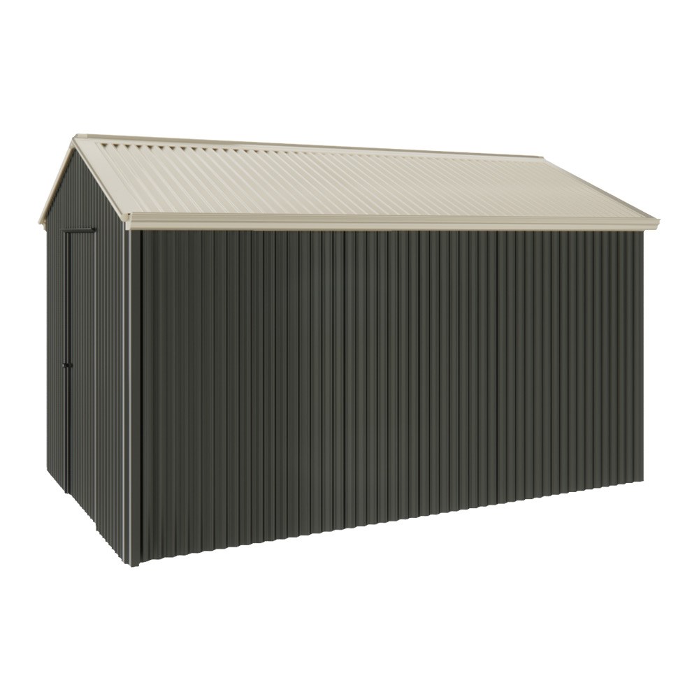 Handi-Heritage Shed H4 3.96X2.52 Roof:Merino Wall:Slate Grey Gable End Single Door