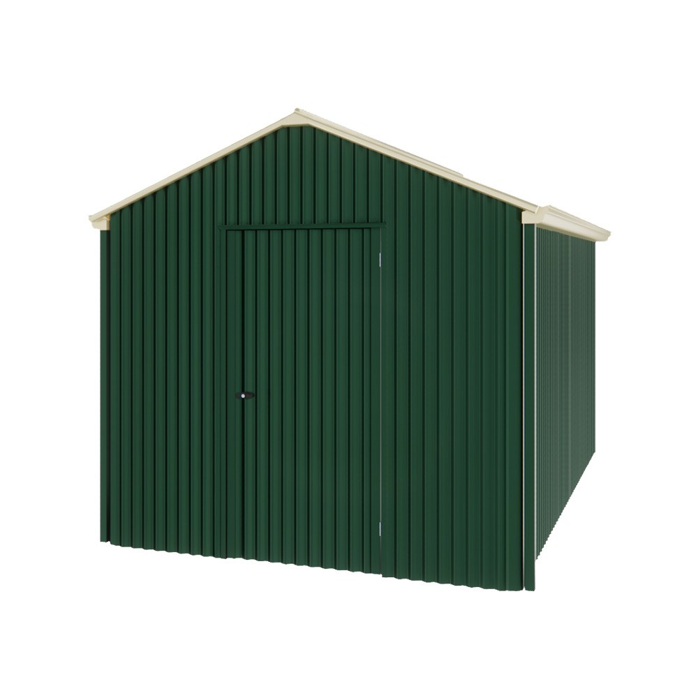 Handi-Heritage Shed H4 3.96X2.52 Roof:Primrose Wall:Caulfield Green Gable End Single Door