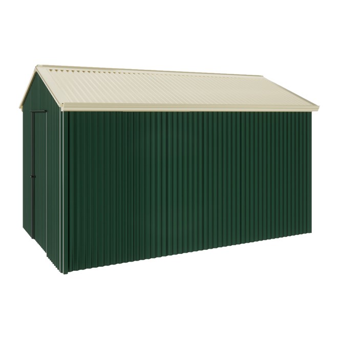Handi-Heritage Shed H4 3.96X2.52 Roof:Primrose Wall:Caulfield Green Gable End Single Door