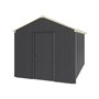 Handi-Heritage Shed H4 3.96X2.52 Roof:Primrose Wall:Gun Metal Grey Gable End Single Door