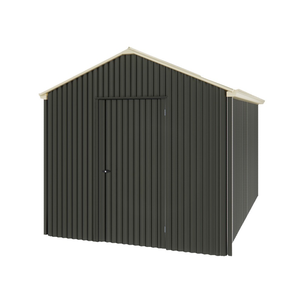 Handi-Heritage Shed H4 3.96X2.52 Roof:Primrose Wall:Slate Grey Gable End Single Door