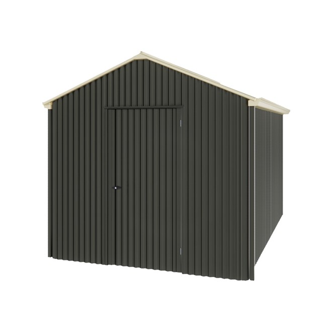 Handi-Heritage Shed H4 3.96X2.52 Roof:Primrose Wall:Slate Grey Gable End Single Door