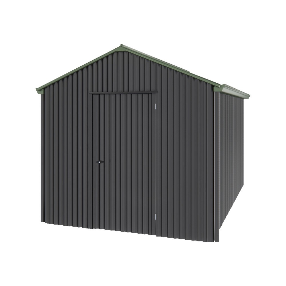 Handi-Heritage Shed H4 3.96X2.52 Roof:Rivergum Wall:Gun Metal Grey Gable End Single Door