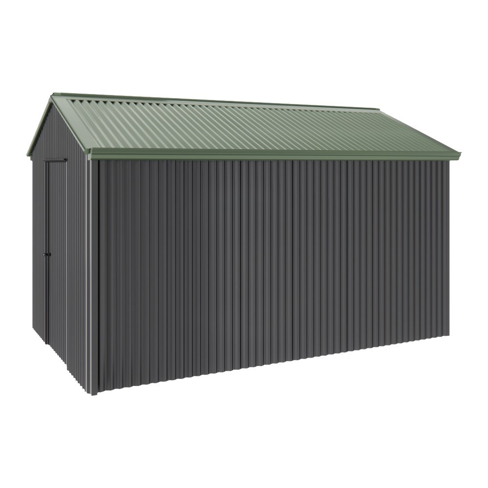 Handi-Heritage Shed H4 3.96X2.52 Roof:Rivergum Wall:Gun Metal Grey Gable End Single Door