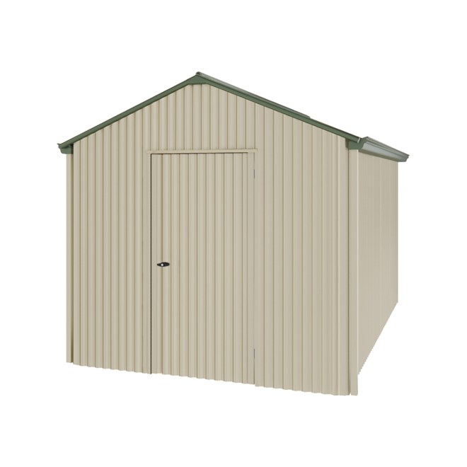 Handi-Heritage Shed H4 3.96X2.52 Roof:Rivergum Wall:Merino Gable End Single Door