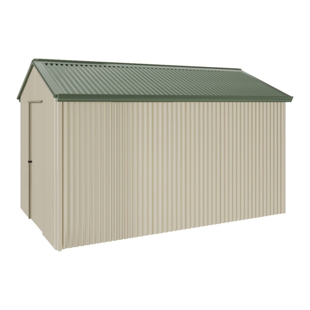 Handi-Heritage Shed H4 3.96X2.52 Roof:Rivergum Wall:Merino Gable End Single Door