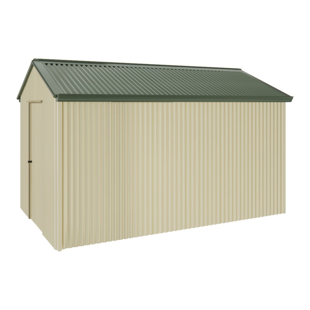 Handi-Heritage Shed H4 3.96X2.52 Roof:Rivergum Wall:Primrose Gable End Single Door