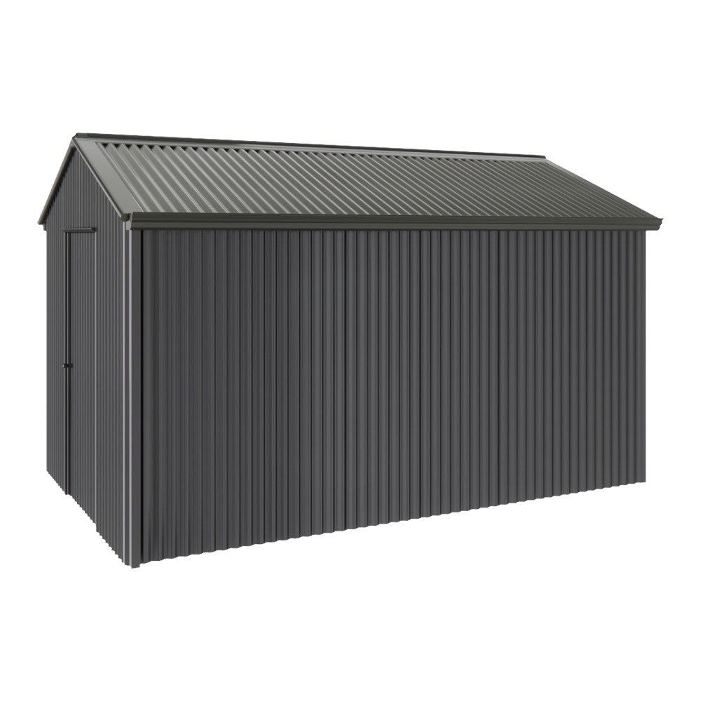 Handi-Heritage Shed H4 3.96X2.52 Roof:Slate Grey Wall:Gun Metal Grey Gable End Single Door