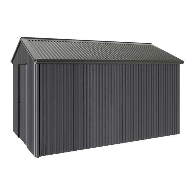 Handi-Heritage Shed H4 3.96X2.52 Roof:Slate Grey Wall:Gun Metal Grey Gable End Single Door