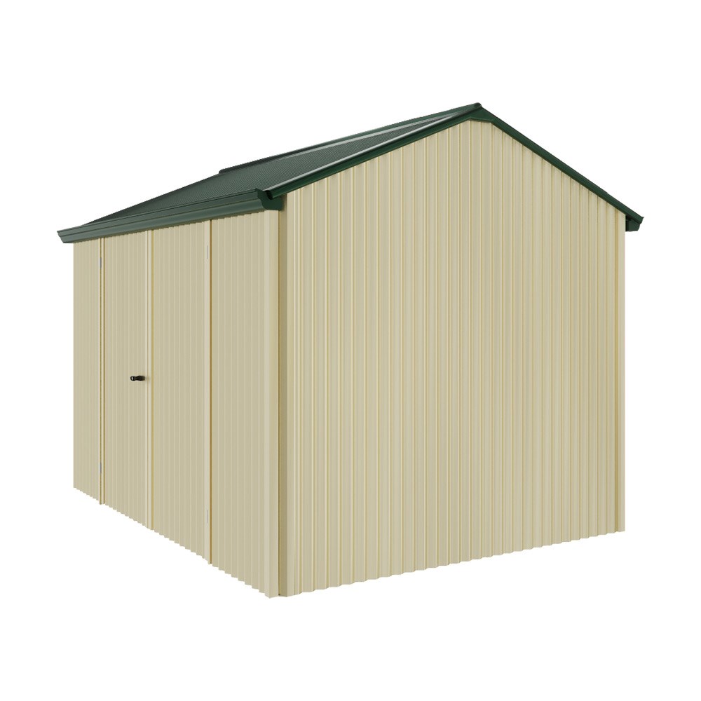 Handi-Heritage Shed H2 3.30X2.52 Roof:Caulfield Green Wall:Primrose Front/Rear Double Door