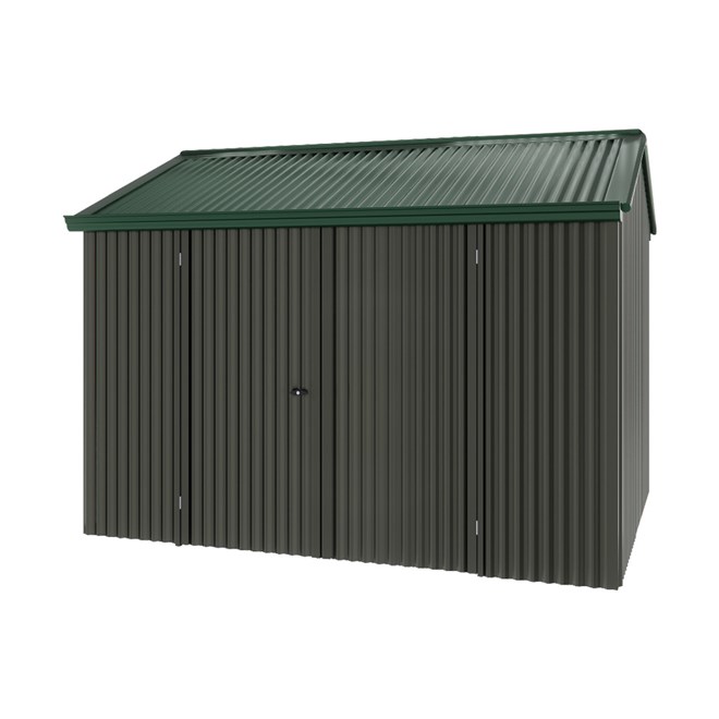 Handi-Heritage Shed H2 3.30X2.52 Roof:Caulfield Green Wall:Slate Grey Front/Rear Double Door