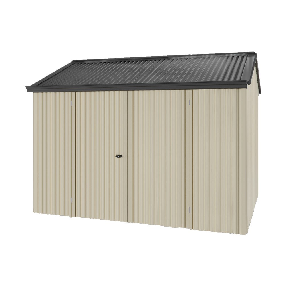 Handi-Heritage Shed H2 3.30X2.52 Roof:Gun Metal Grey Wall:Merino Front/Rear Double Door