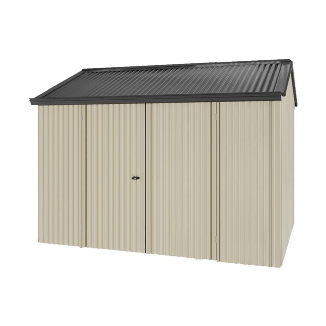 Handi-Heritage Shed H2 3.30X2.52 Roof:Gun Metal Grey Wall:Merino Front/Rear Double Door