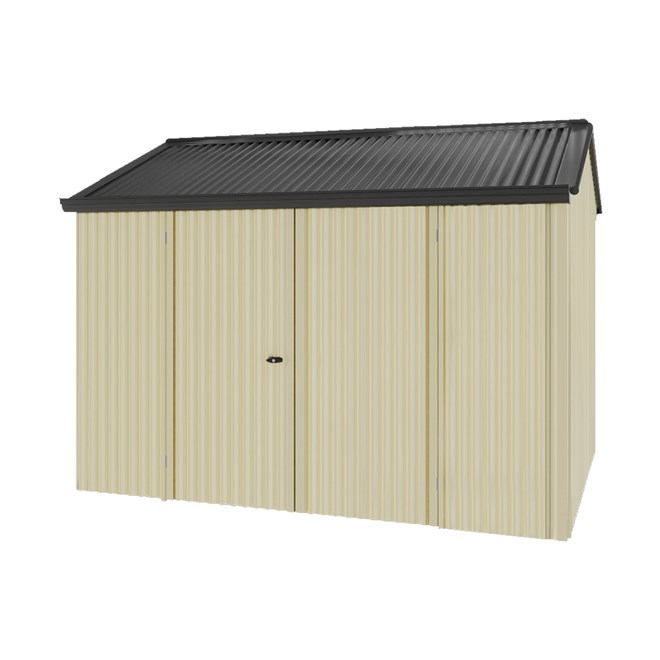 Handi-Heritage Shed H2 3.30X2.52 Roof:Gun Metal Grey Wall:Primrose Front/Rear Double Door