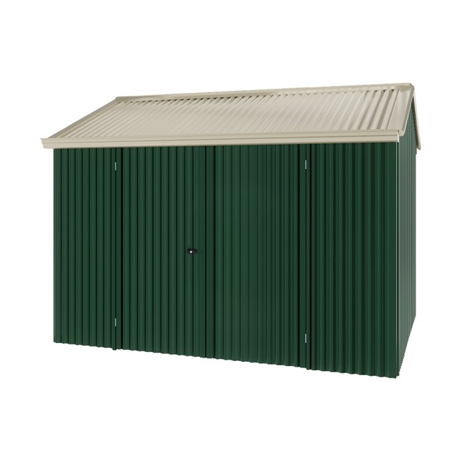 Handi-Heritage Shed H2 3.30X2.52 Roof:Merino Wall:Caulfield Green Front/Rear Double Door