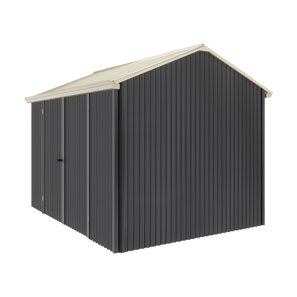 Handi-Heritage Shed H2 3.30X2.52 Roof:Primrose Wall:Gun Metal Grey Front/Rear Double Door