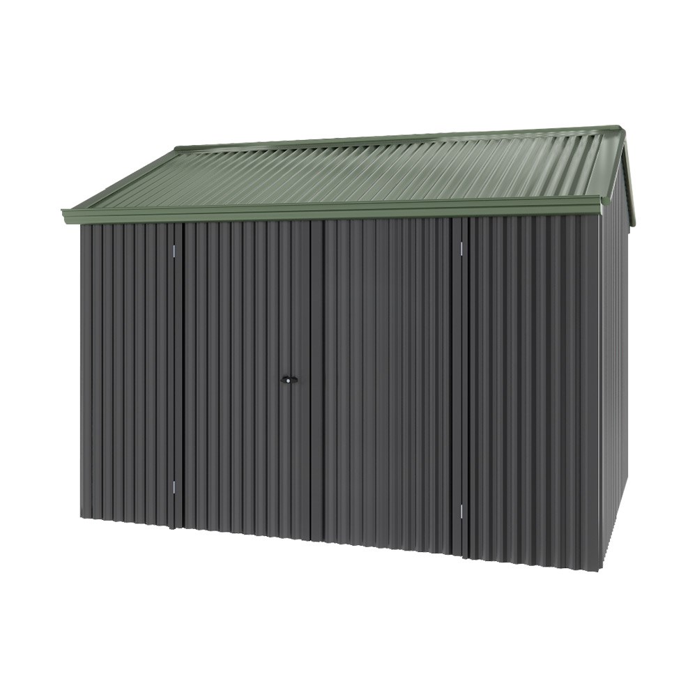 Handi-Heritage Shed H2 3.30X2.52 Roof:Rivergum Wall:Gun Metal Grey Front/Rear Double Door