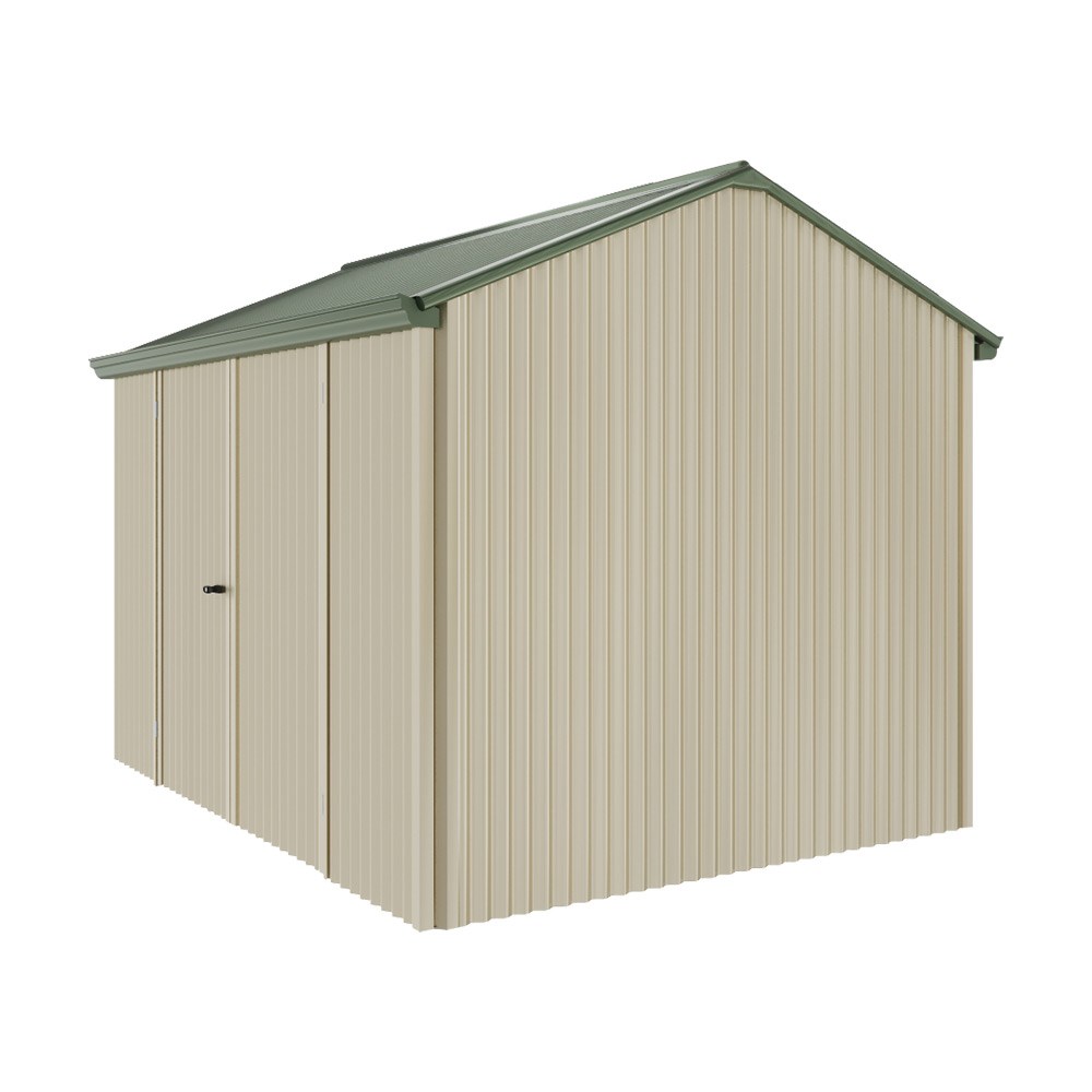 Handi-Heritage Shed H2 3.30X2.52 Roof:Rivergum Wall:Merino Front/Rear Double Door