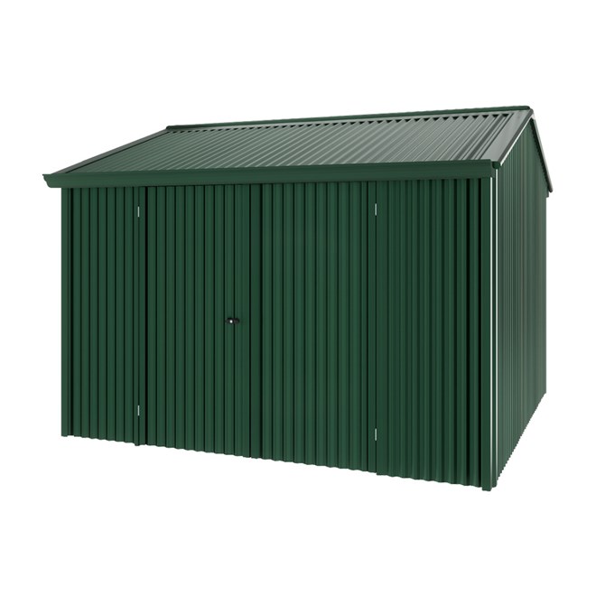 Handi-Heritage Shed H3 3.30X3.30 Roof:Caulfield Green Wall:Caulfield Green Front/Rear Double Door