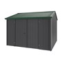 Handi-Heritage Shed H3 3.30X3.30 Roof:Caulfield Green Wall:Gun Metal Grey Front/Rear Double Door