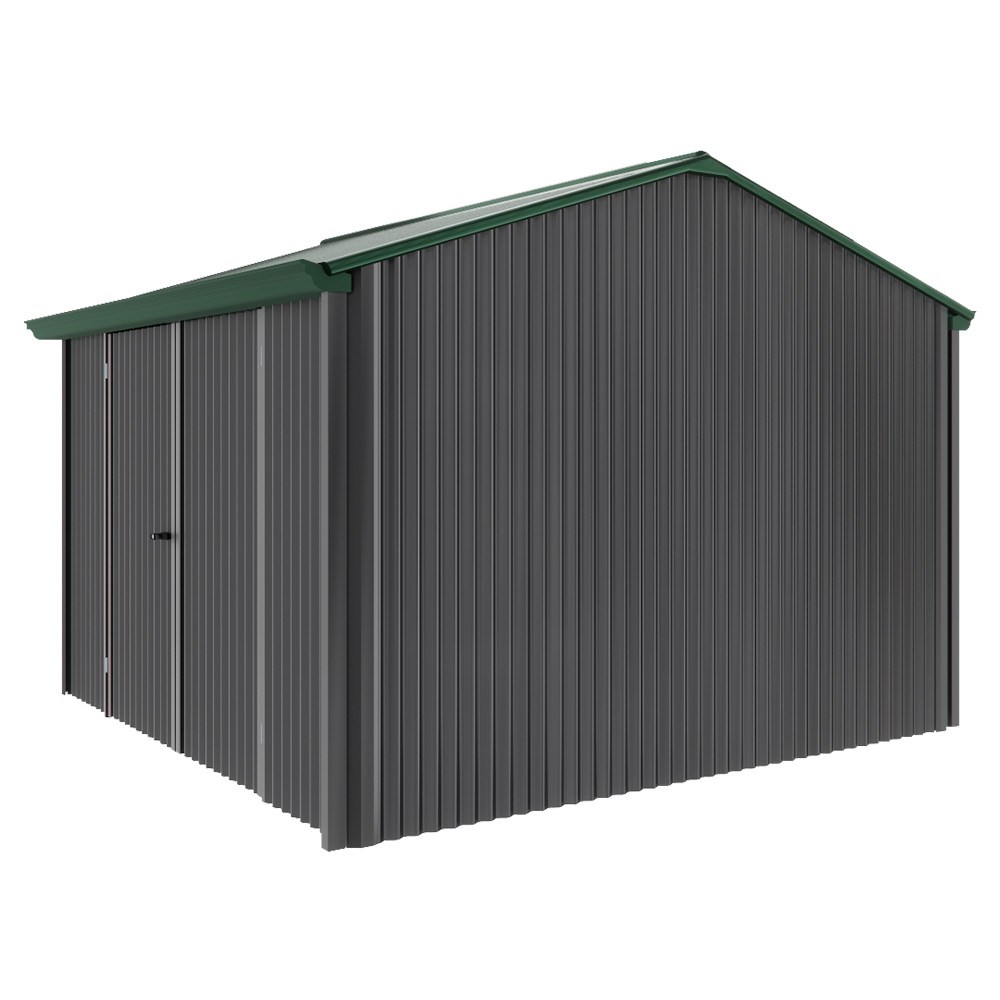 Handi-Heritage Shed H3 3.30X3.30 Roof:Caulfield Green Wall:Gun Metal Grey Front/Rear Double Door