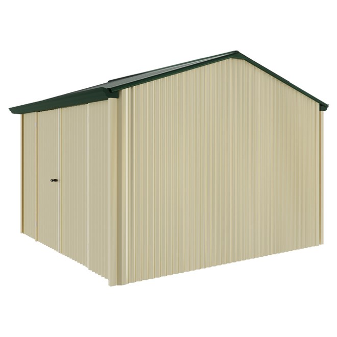 Handi-Heritage Shed H3 3.30X3.30 Roof:Caulfield Green Wall:Primrose Front/Rear Double Door