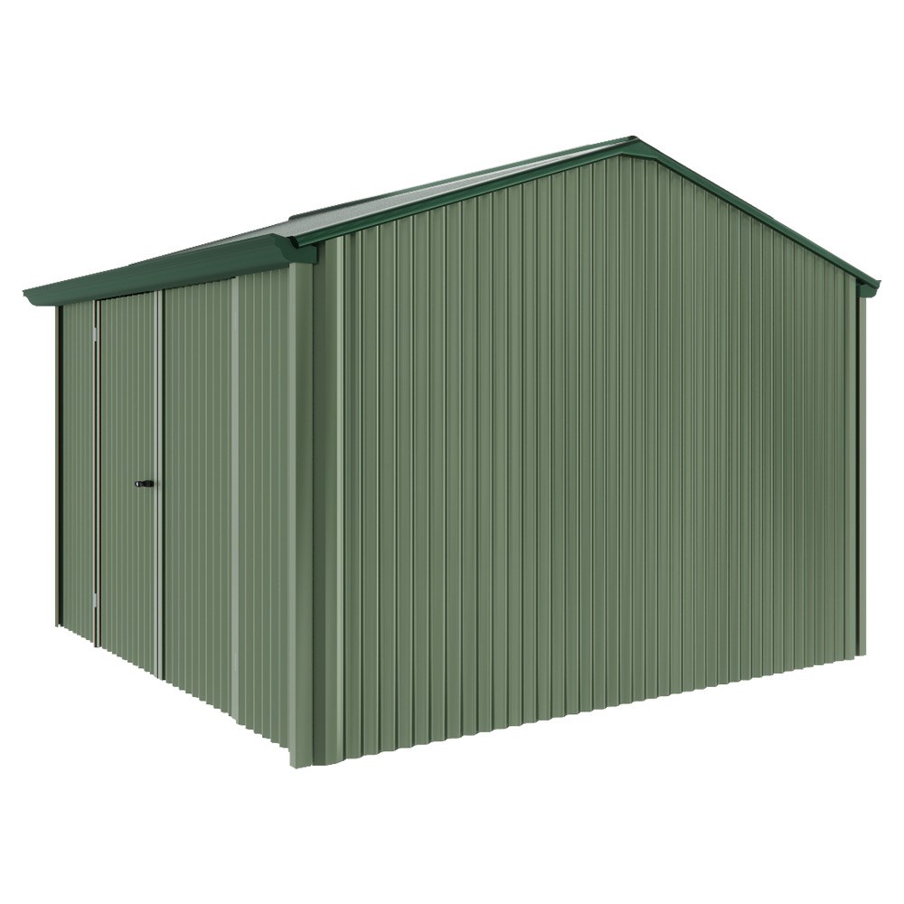 Handi-Heritage Shed H3 3.30X3.30 Roof:Caulfield Green Wall:Rivergum Front/Rear Double Door